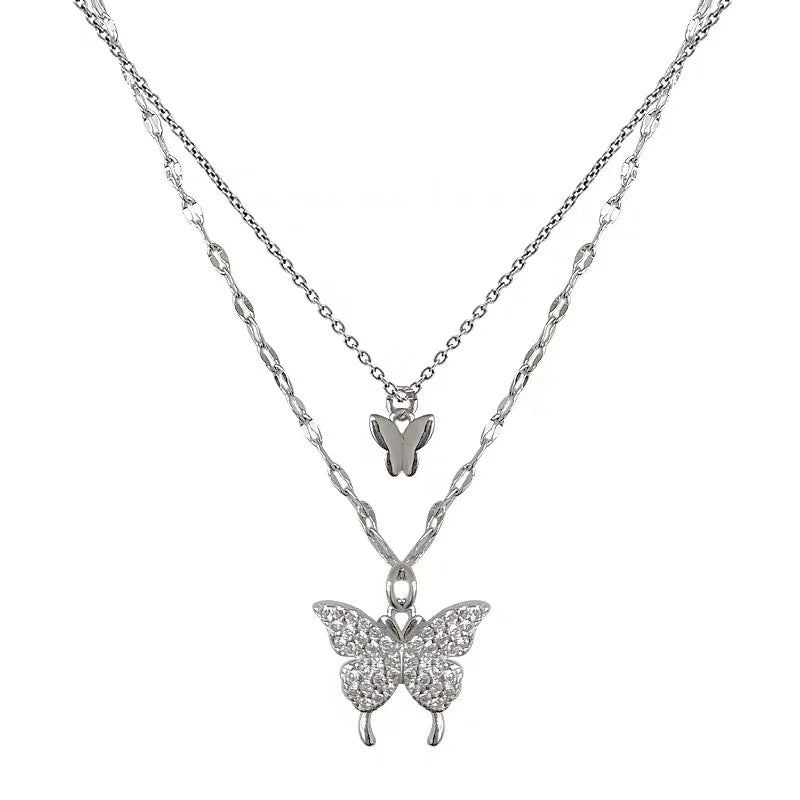 Butterfly Shiny Zircon Necklace